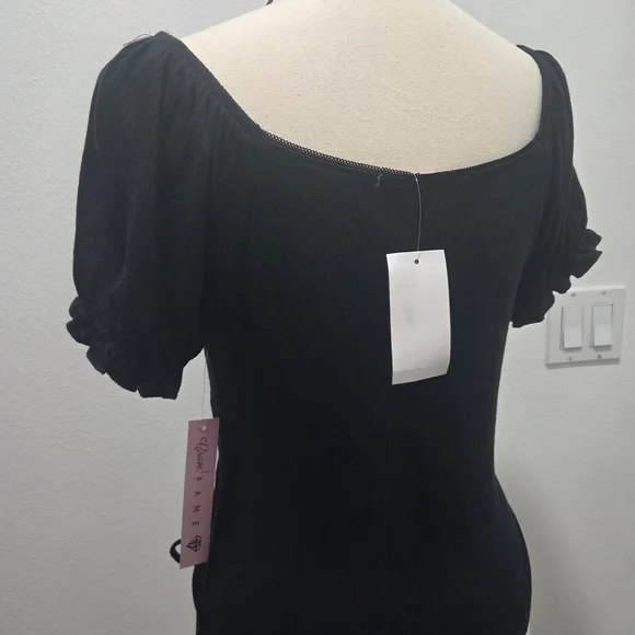 Crave Fame Black Ruched Blouse - Picture 3 of 4